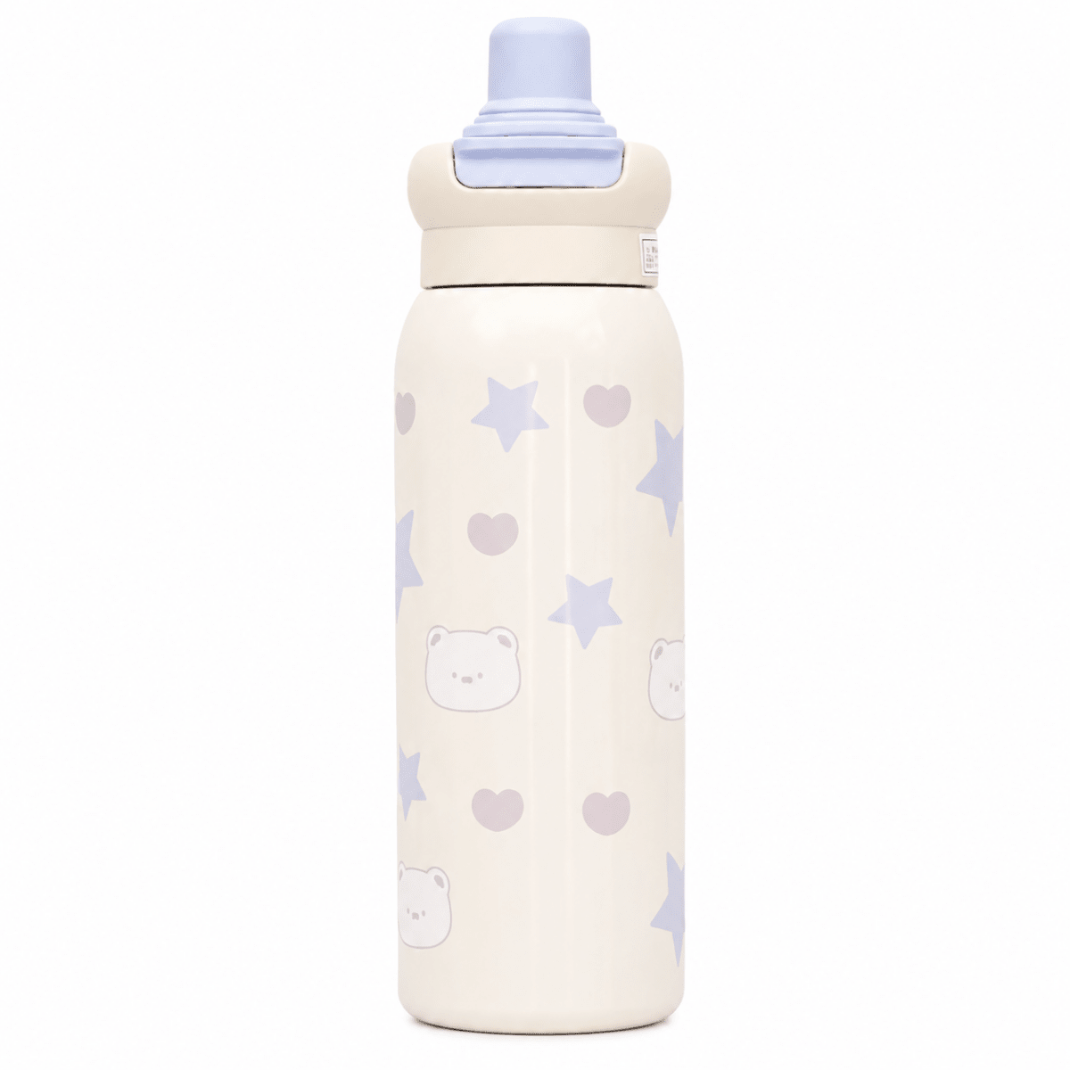 Cute Bear & Star Stainless Steel Sipper Bottle - Memories InsiteCUTE BEAR & STAR SHIPPER BOTTLE - WHITE 650 ML